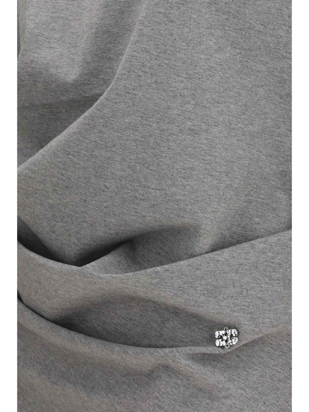 Asymmetric draped stretch cotton Top
