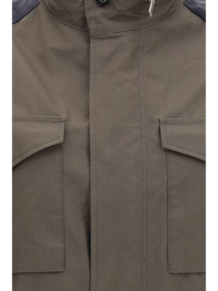 Nylon and cotton Jacket with three-quarter sleeves
