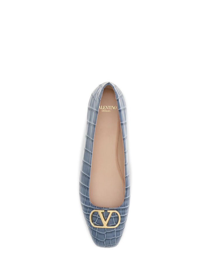 VLogo Signature croc-effect Ballerinas 4