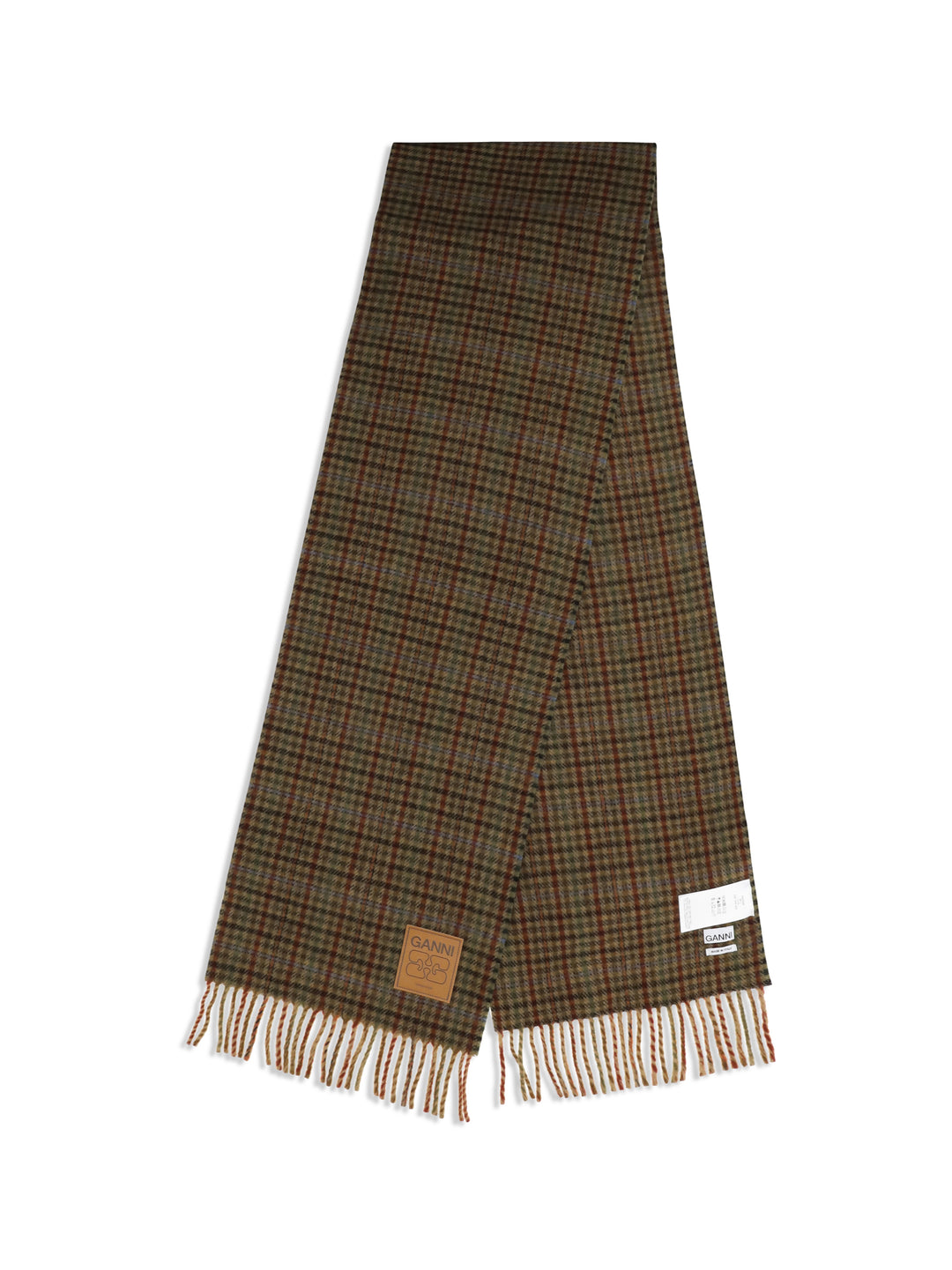 Small check wool Scarf 2