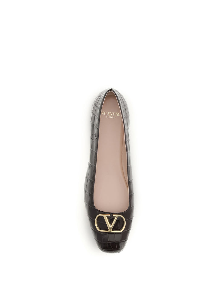 VLogo Signature croc-effect Ballerinas 4