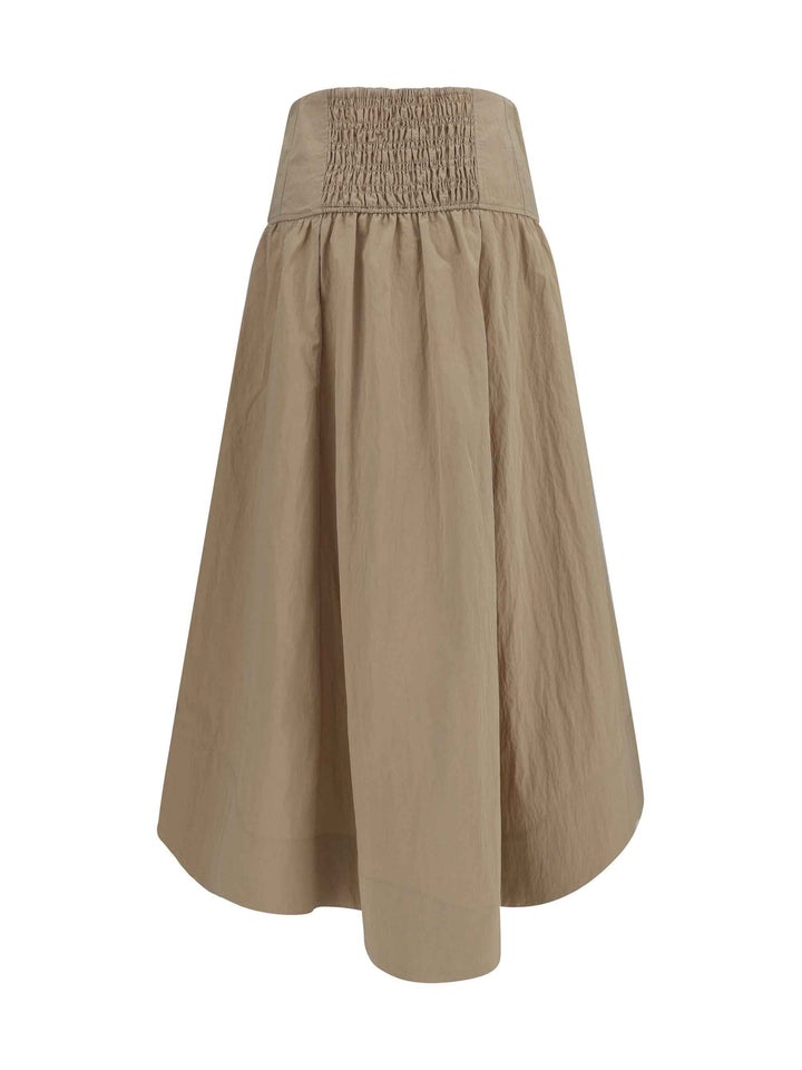 Corset-detail and ruched midi Skirt