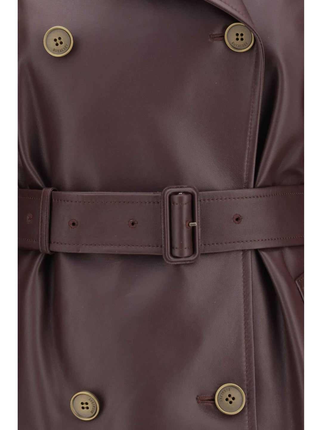 Short leather Trench Coat