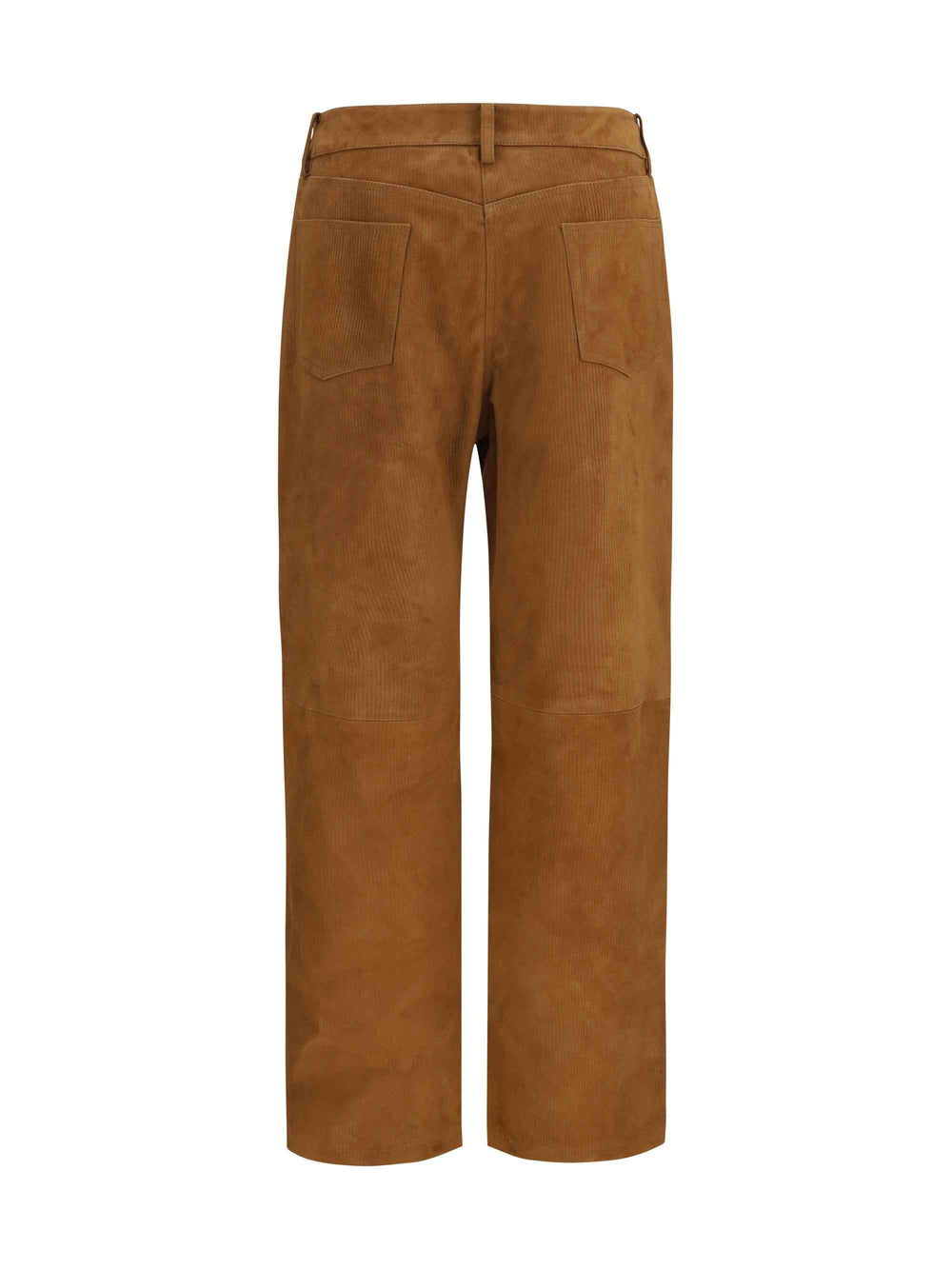 Straight-leg corduroy-effect leather Pants