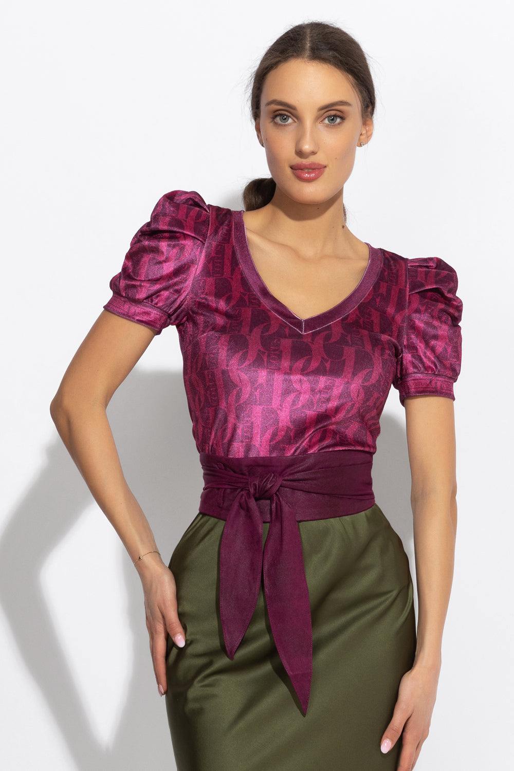 WRAP-STYLE BELT - SUEDE-LIKE IN BURGUNDY - ESSENTIALS JIORO КОЛАН ОТ ВЕЛУР В БОРДО - ESSENTIALS JIORO