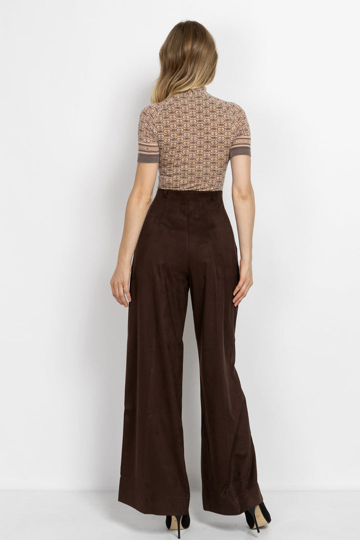 SHORT-SLEEVE MODAL TOP - MOCHA MOUSSE LOGO