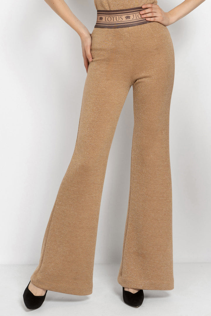 GOLD LUREX CHARLESTON PANTS - ESSENTIALS