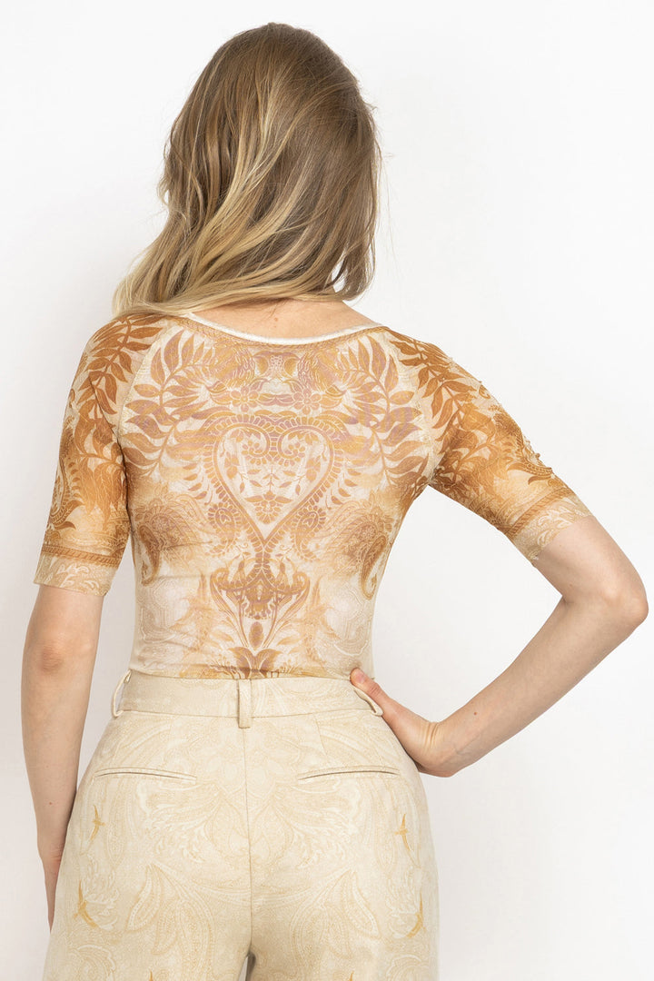 SHORT-SLEEVE BODYSUIT WITH MODAL LINING - SUNSET JIORO БОДИ С КЪС РЪКАВ И ПОДПЛАТА ОТ МОДАЛ - SUNSET JIORO