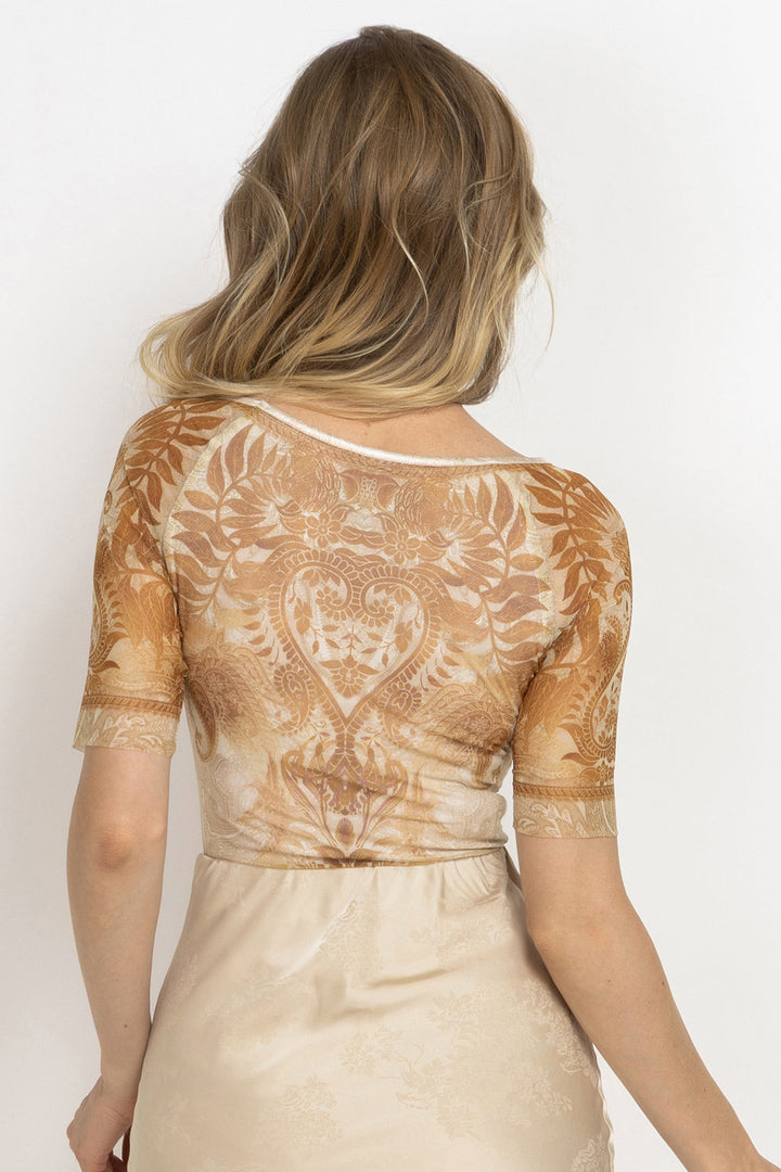 SHORT-SLEEVE BODYSUIT WITH MODAL LINING - SUNSET JIORO БОДИ С КЪС РЪКАВ И ПОДПЛАТА ОТ МОДАЛ - SUNSET JIORO