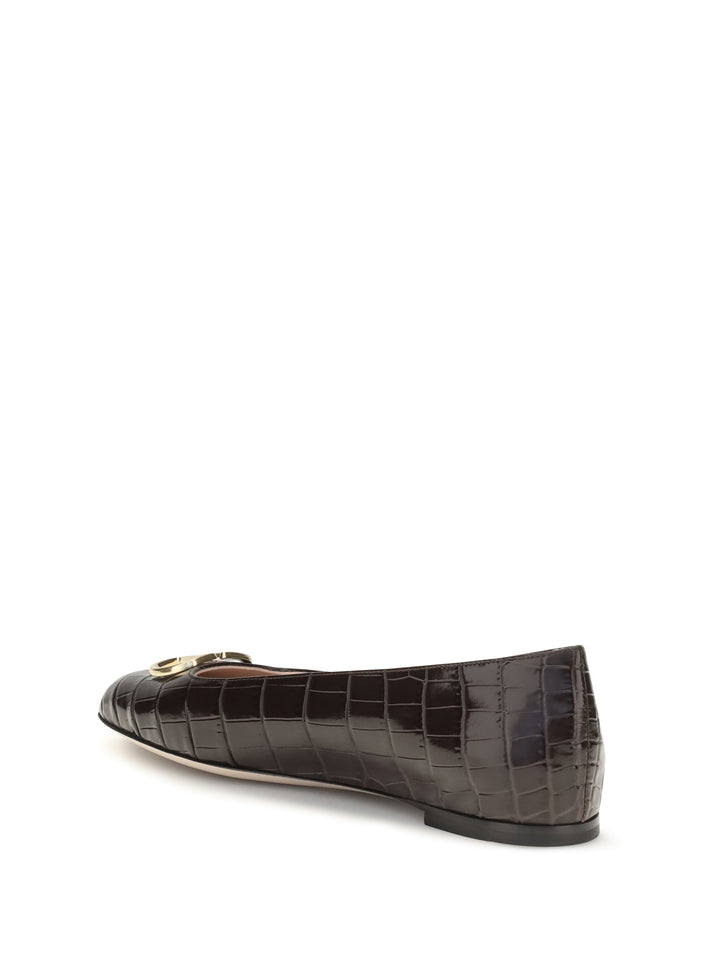 VLogo Signature croc-effect Ballerinas 3