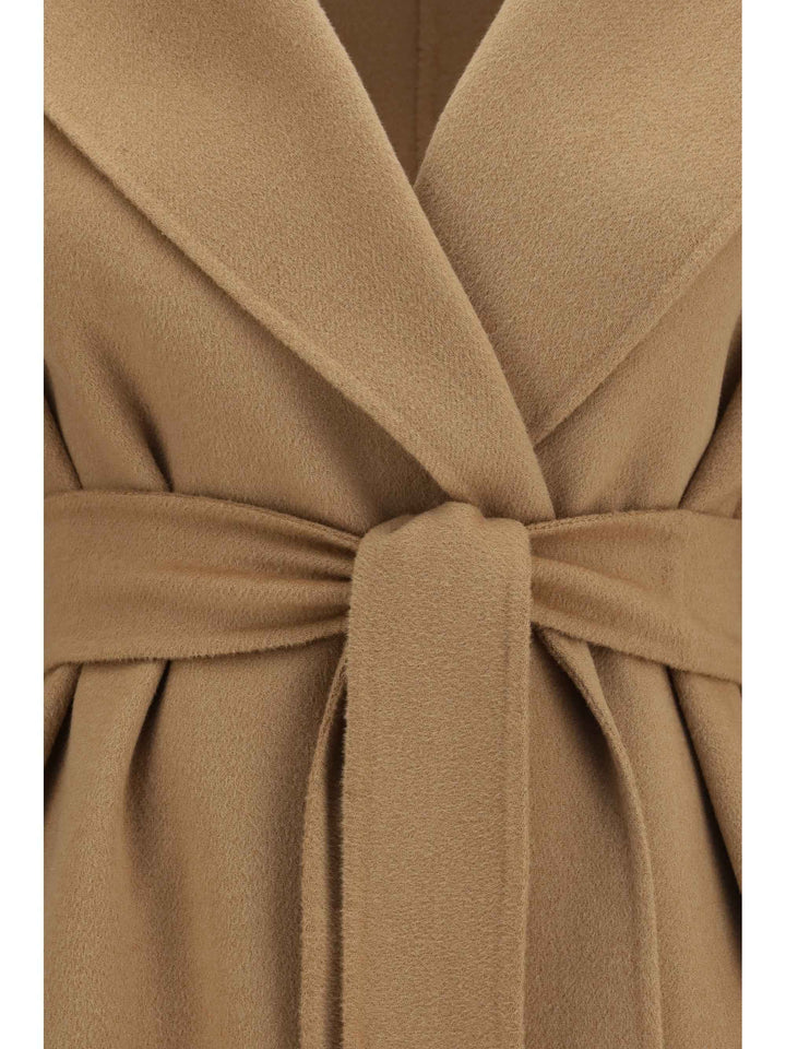 Long robe Coat in wool, cashmere and silk