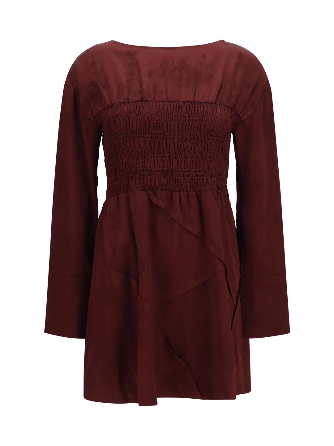 Long-sleeve satin Mini Dress 1