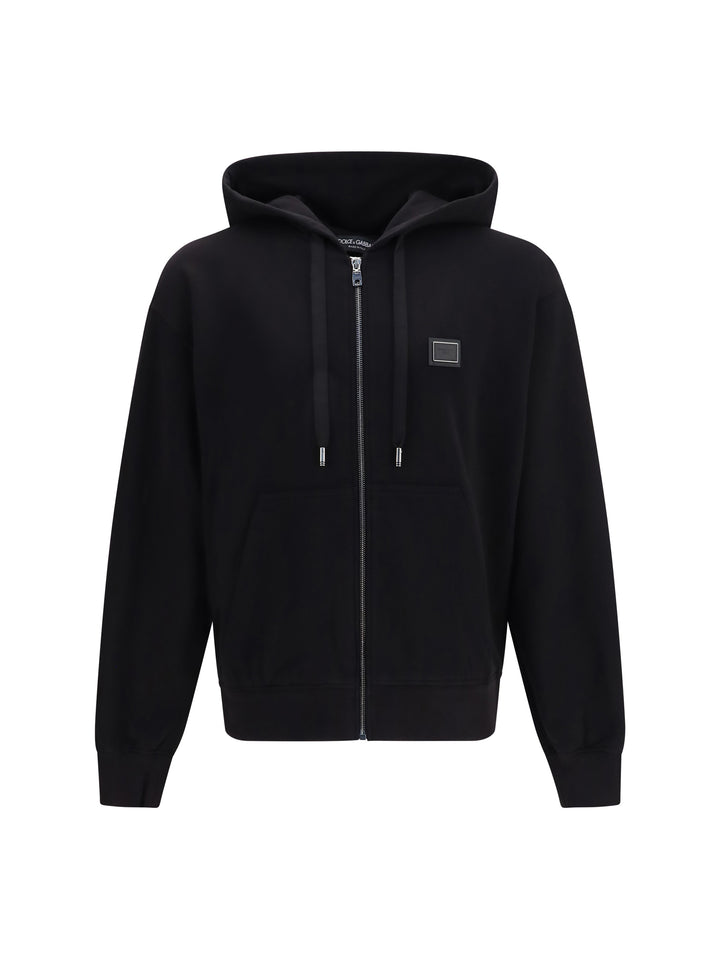 Cotton Hooded Sweatshirt with DG plaque 1