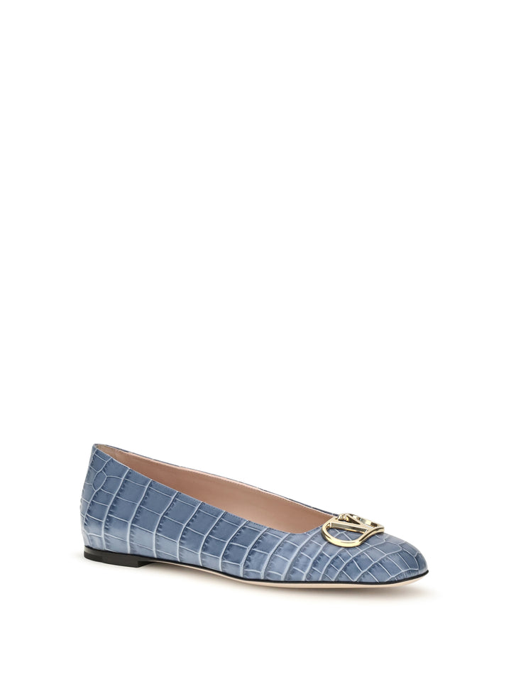 VLogo Signature croc-effect Ballerinas 2
