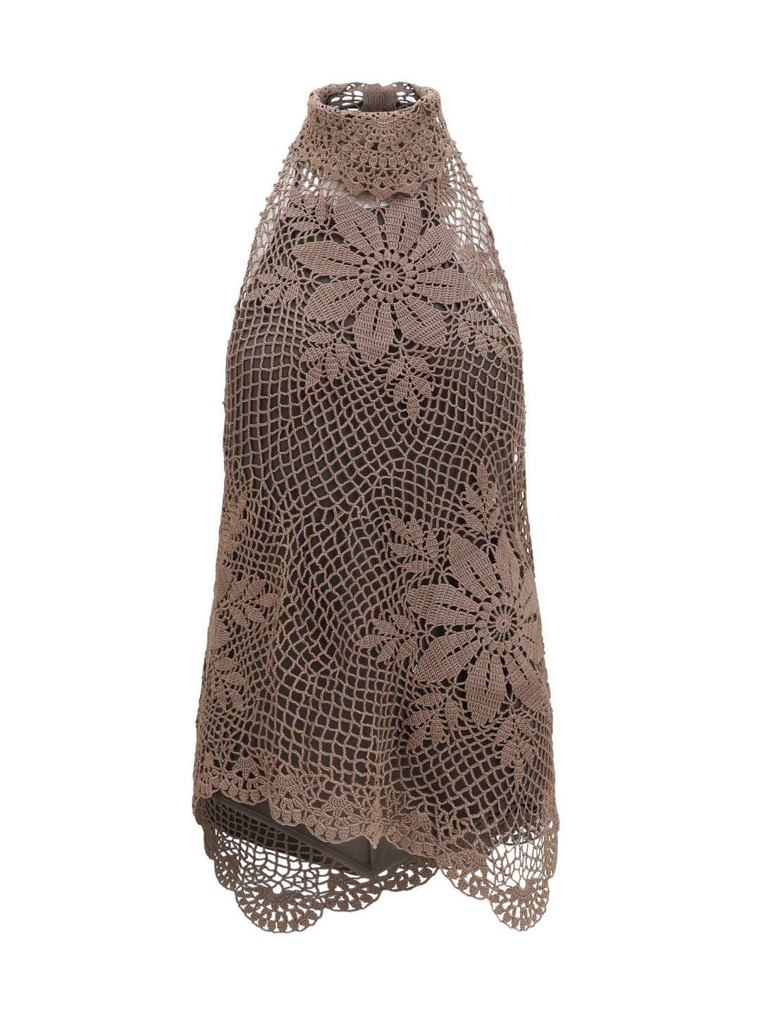 Crochet lace high-neck Top