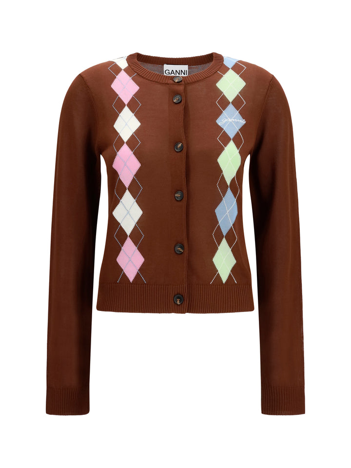 Diamond-pattern Cardigan 1
