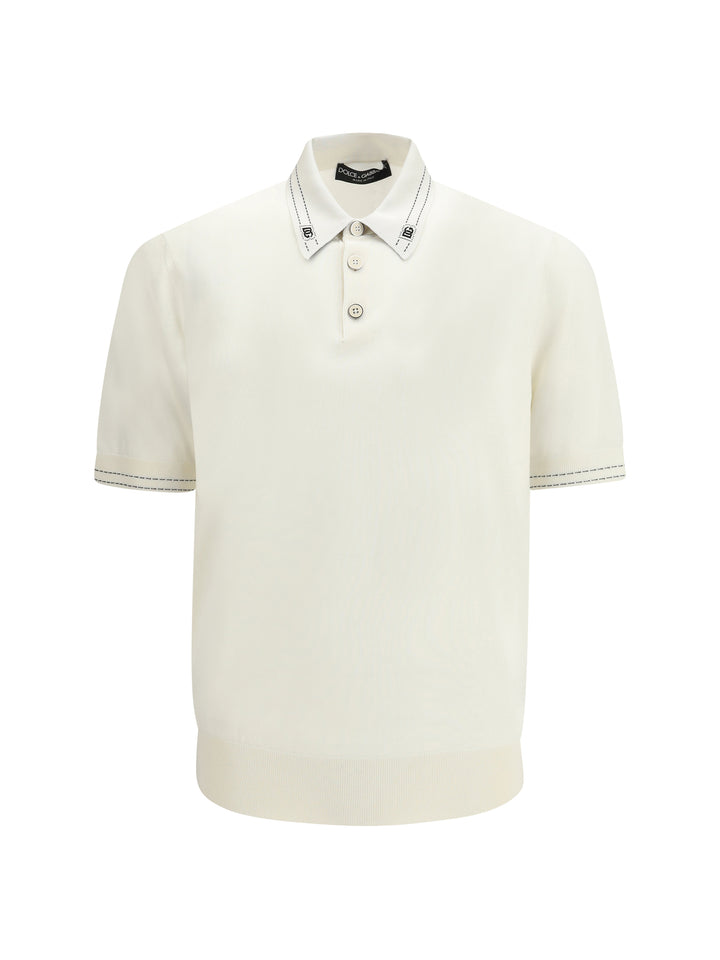 Silk Polo with collar and short sleeves 1