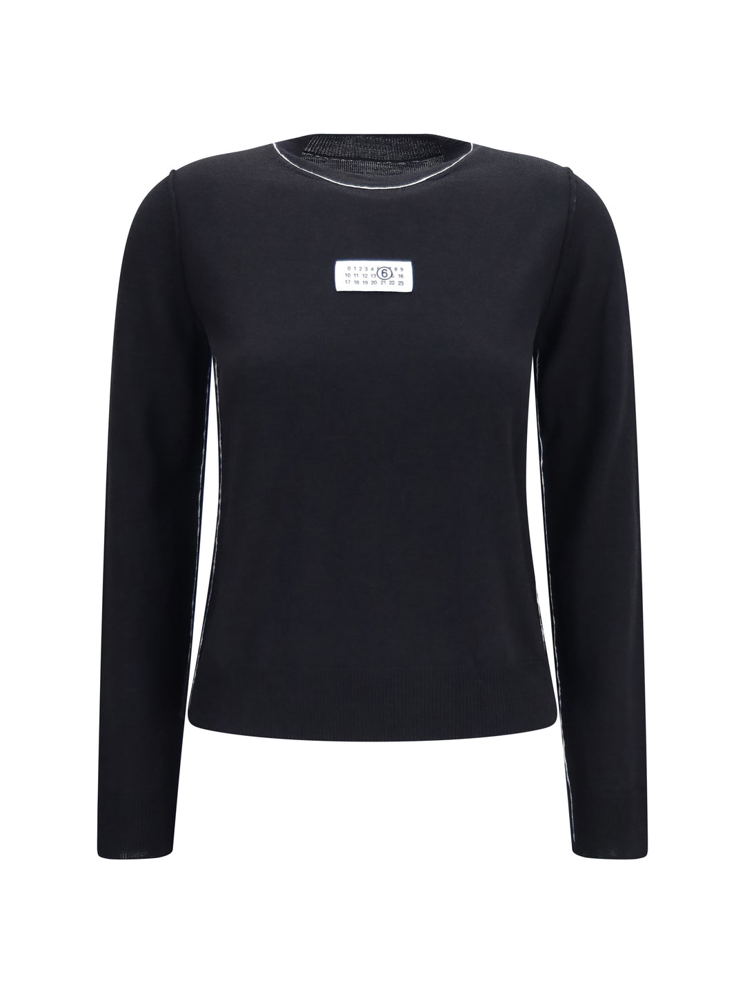 Wool-blend T-shirt with contrast details 1
