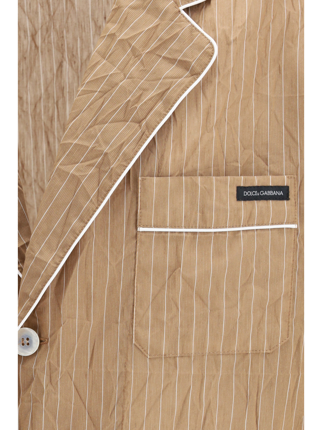 Vanity Shirt-style robe in froissé striped fabric 3