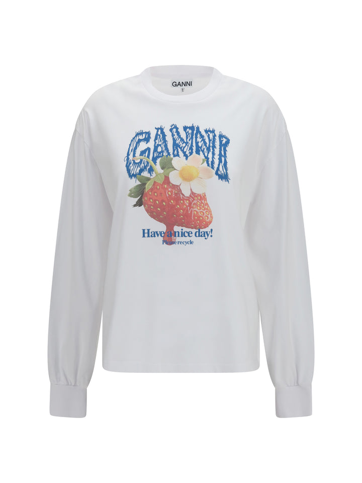 Strawberry long-sleeve cotton T-shirt 1