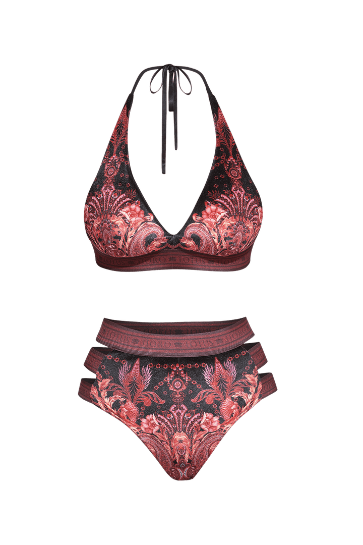 TRIANGLE VELVET TOP - PAISLEY DARK JIORO ГОРНИЩЕ НА БАНСКИ ТИП ТРИЪГЪЛНИК - PAISLEY DARK