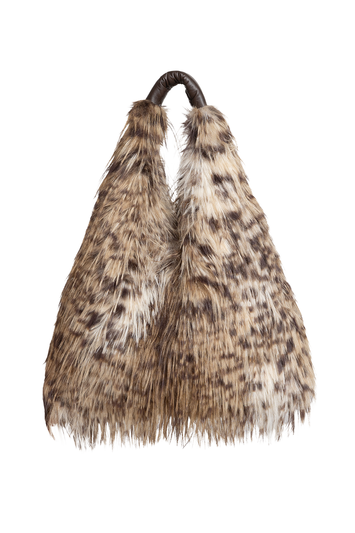 REVERSIBLE SERVAL FAUX FUR AND  LEATHER BAG - ESSENTIALS JIORO ДВУЛИЦЕВА ЧАНТА ОТ ЕКО КОЖА И ИМИТАЦИЯ НА КОЗИНА СЕРВАЛ - ESSENTIALS JIORO