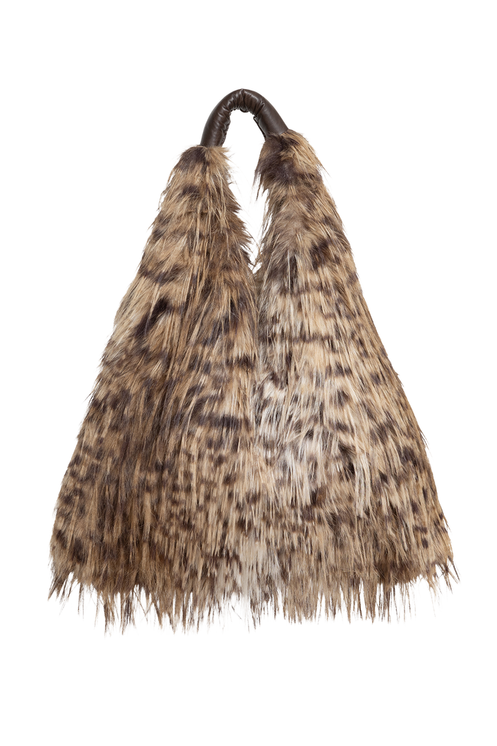 REVERSIBLE SERVAL FAUX FUR AND  LEATHER BAG - ESSENTIALS JIORO ДВУЛИЦЕВА ЧАНТА ОТ ЕКО КОЖА И ИМИТАЦИЯ НА КОЗИНА СЕРВАЛ - ESSENTIALS JIORO