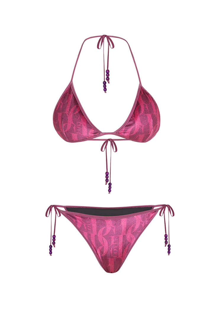 VELVET SWIM BOTTOM - BURGUNDY LOGO JIORO КАДИФЕНО ДОЛНИЩЕ НА БАНСКИ - BURGUNDY LOGO JIORO