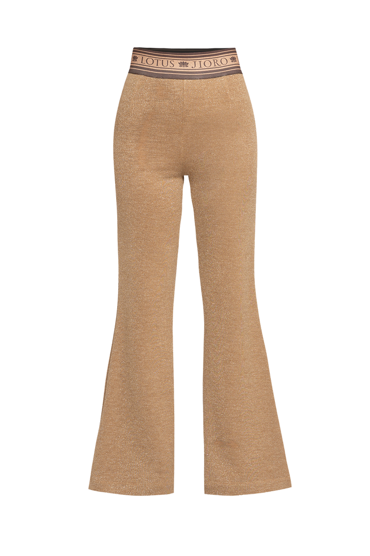 GOLD LUREX CHARLESTON PANTS - ESSENTIALS