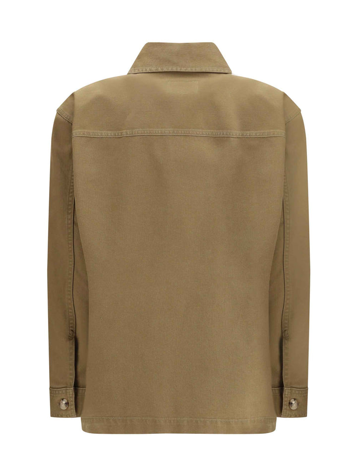 Cassandre Overshirt in cotton and linen gabardine