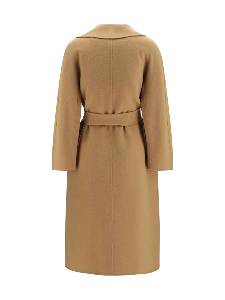 Long robe Coat in wool, cashmere and silk