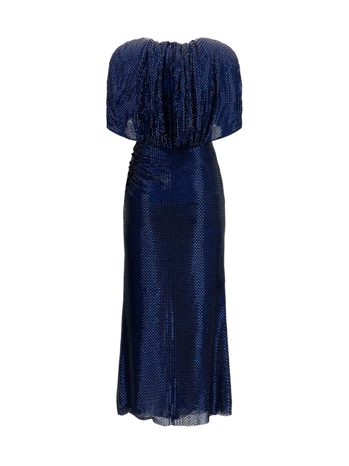 Midi Dress with cape sleeves and crystals 2