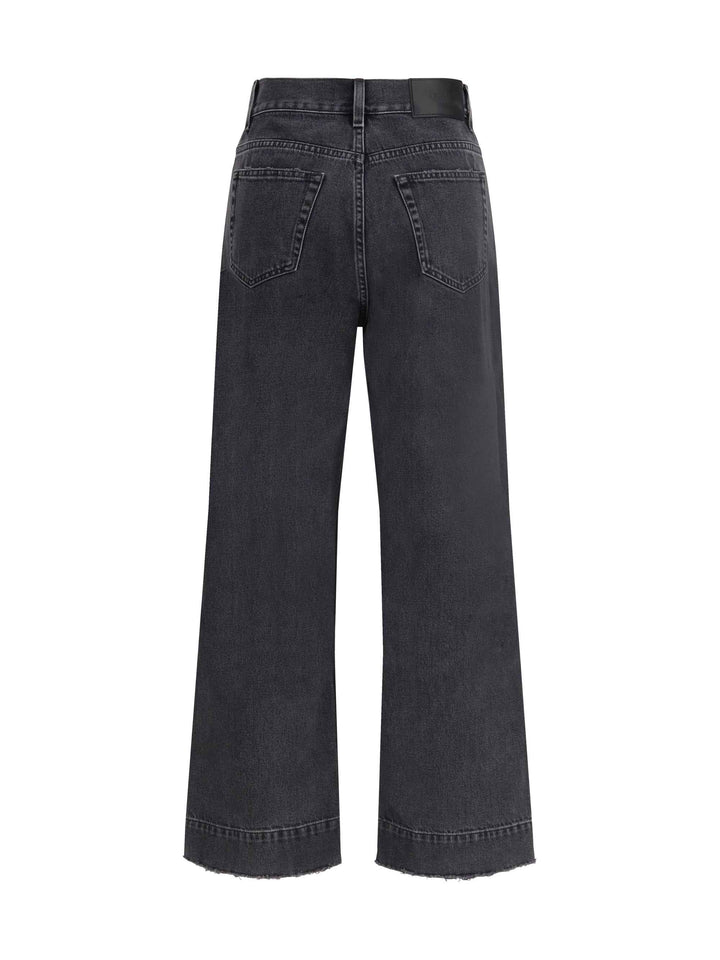 High-Waisted Cropped Denim Jeans