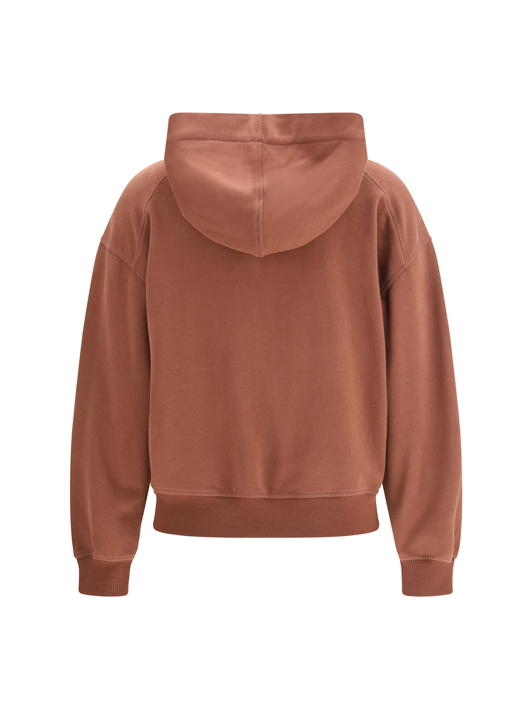 Hooded smooth cotton Sweatshirt with shiny zipper pull 2