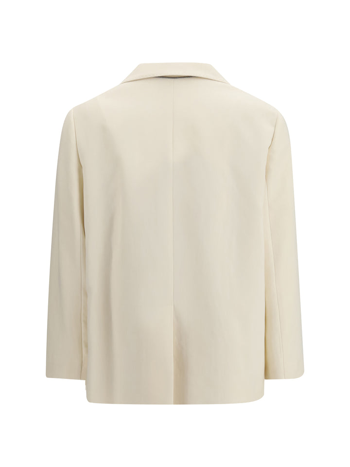 Fluid twill Jacket in viscose and linen with monile 2