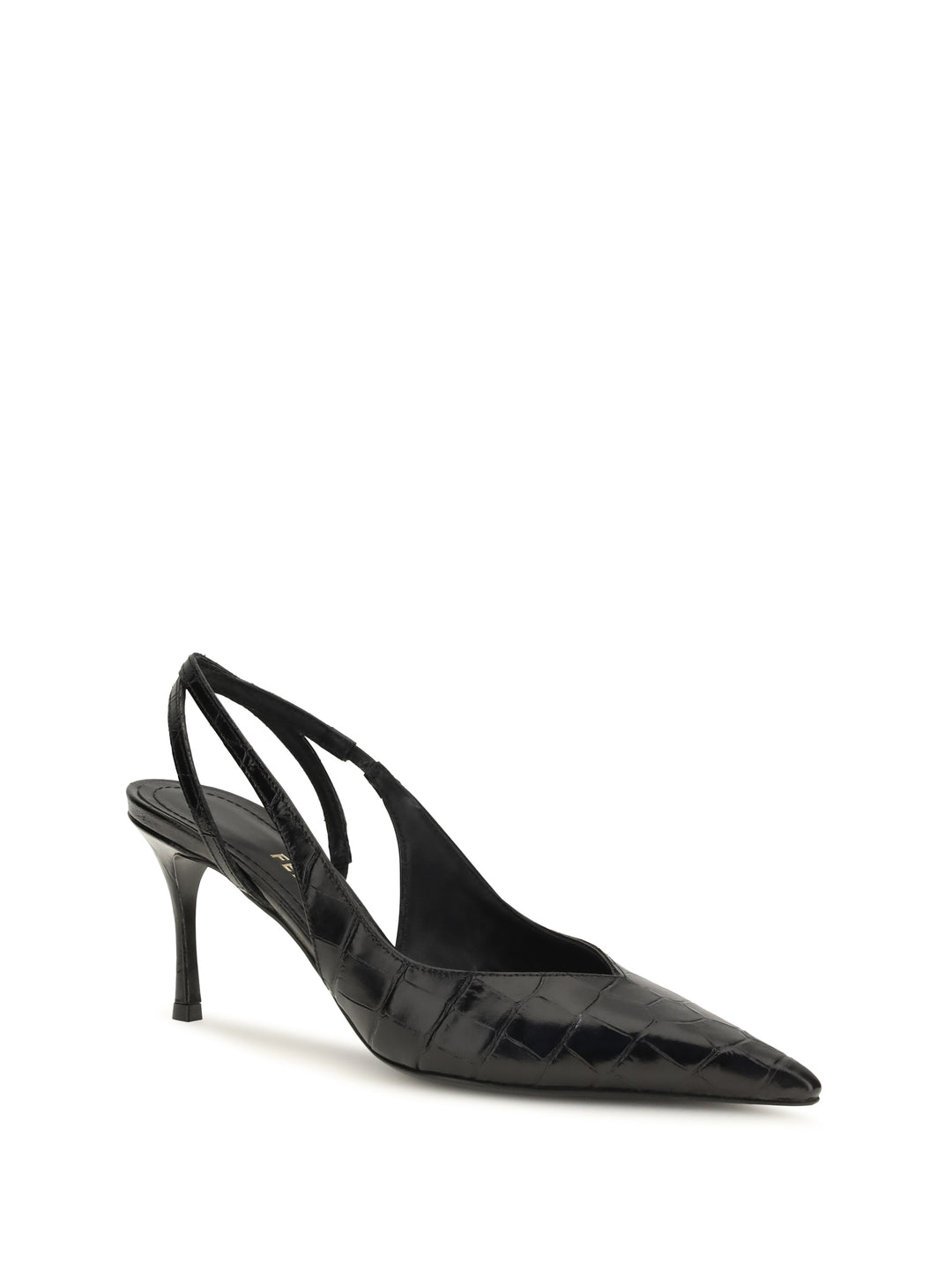 Crocodile-effect leather Slingback Pumps 2