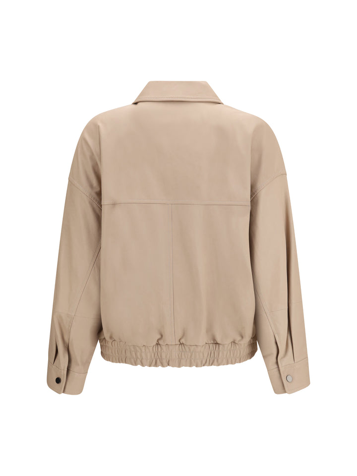 Glossy nappa Jacket with monili 2