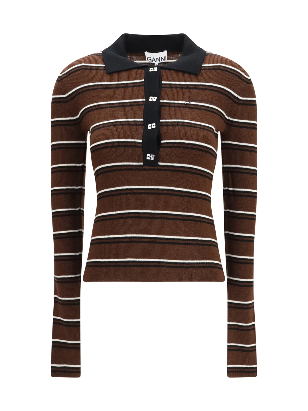 Striped Merino Polo Shirt 1