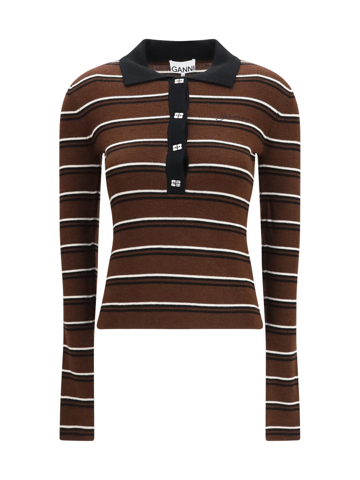 Striped Merino Polo Shirt 1