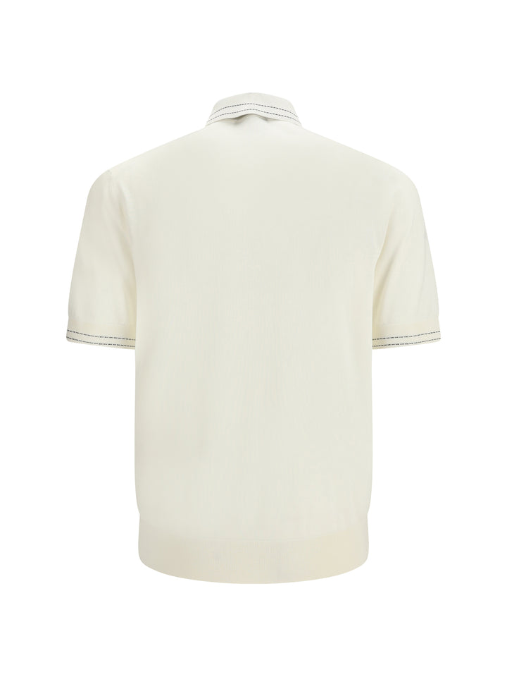 Silk Polo with collar and short sleeves 2