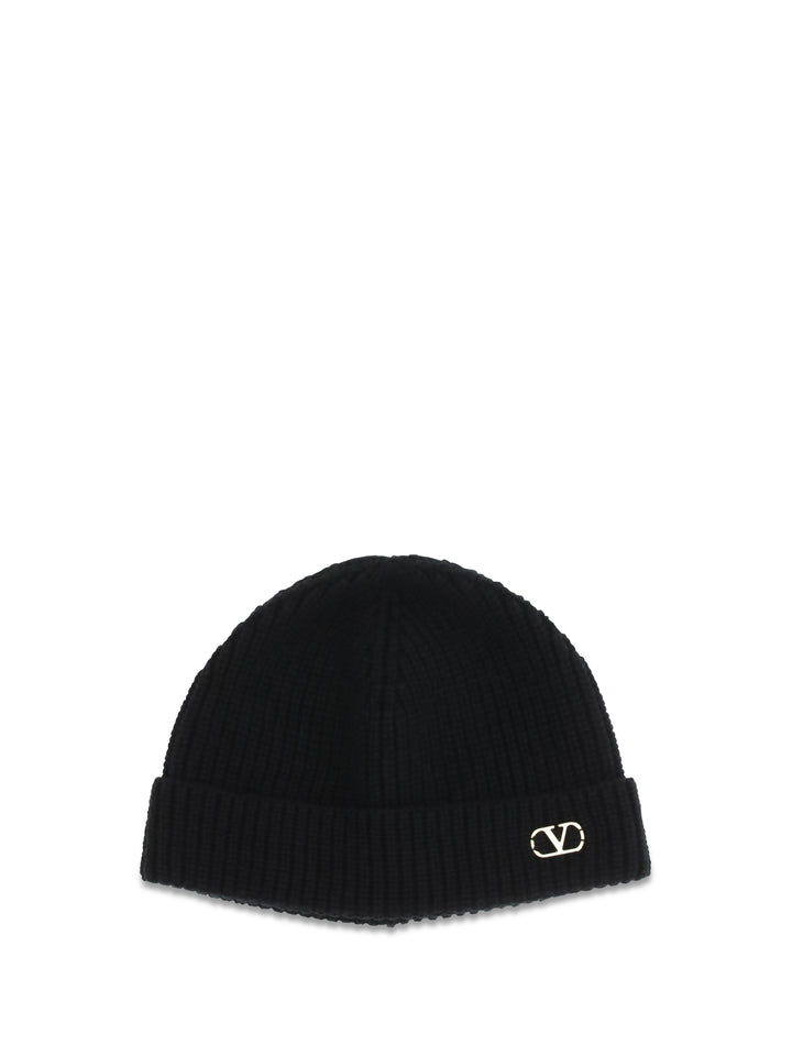 VLogo Beanie in cashmere 1