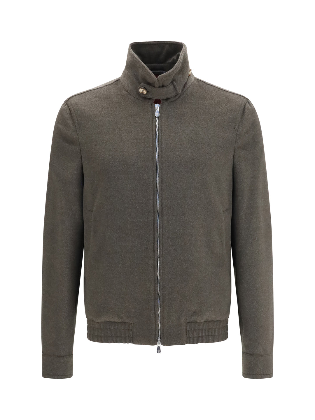 Wool zip Jacket with high collar 1