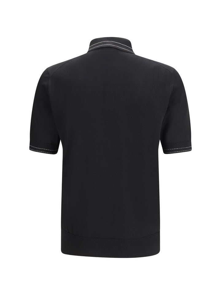 Silk Polo with collar and short sleeves 2