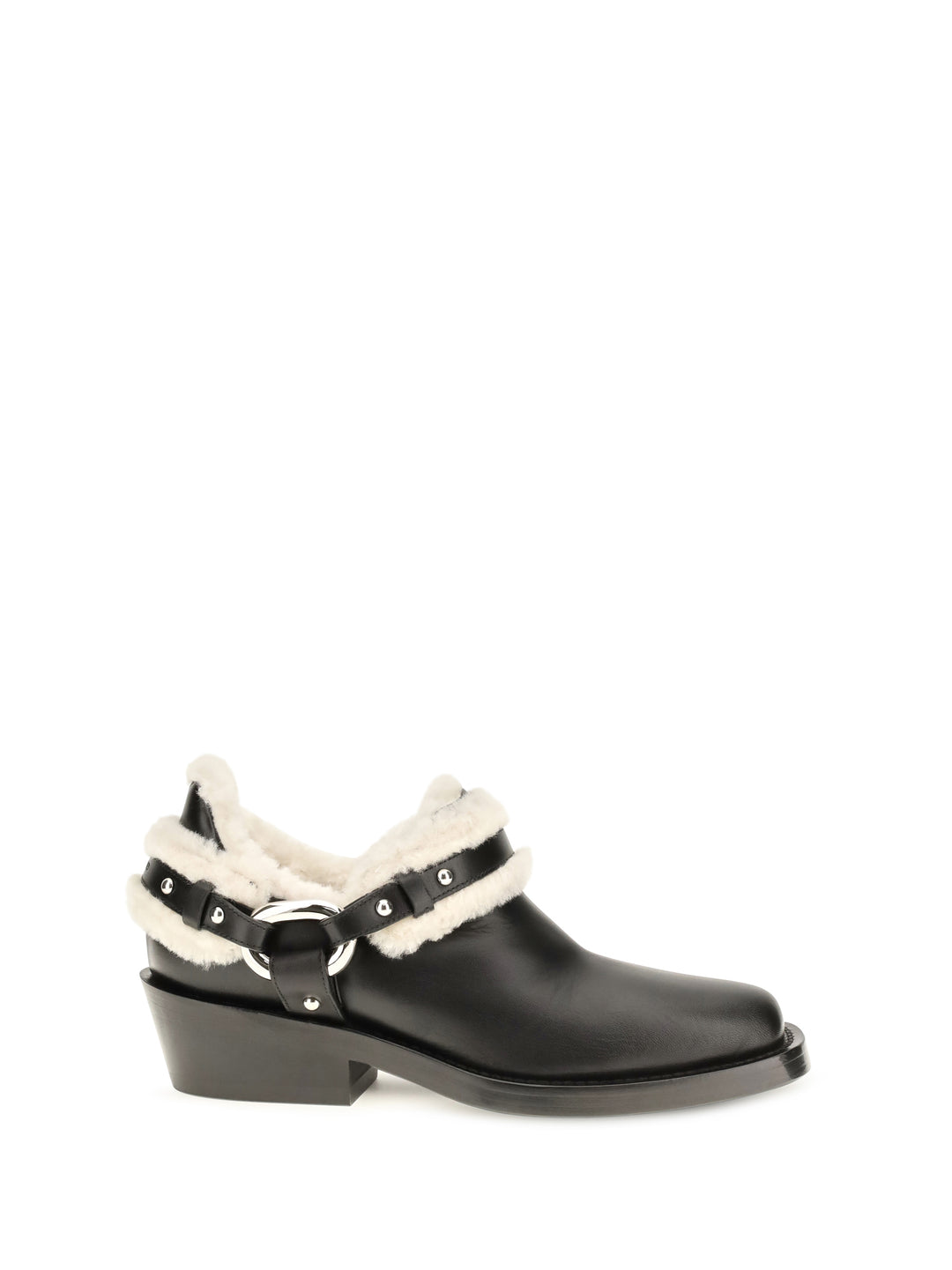Shearling trim biker ankle Boots 1
