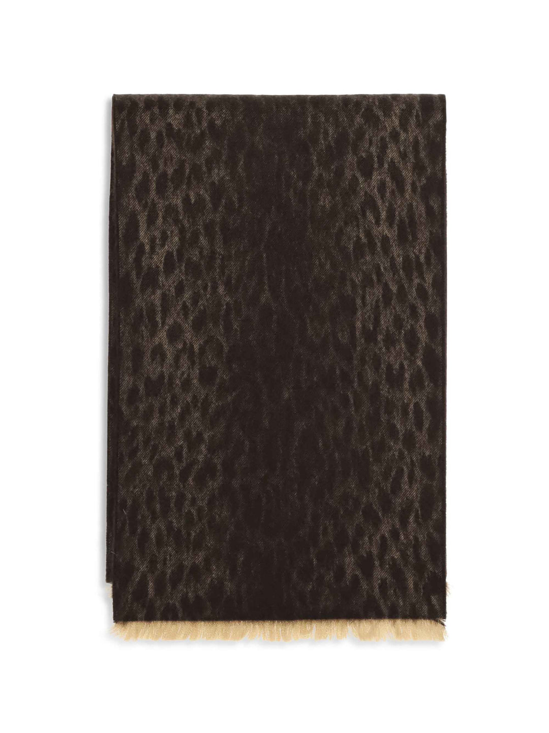 Leopard-print wool Scarf with monogram