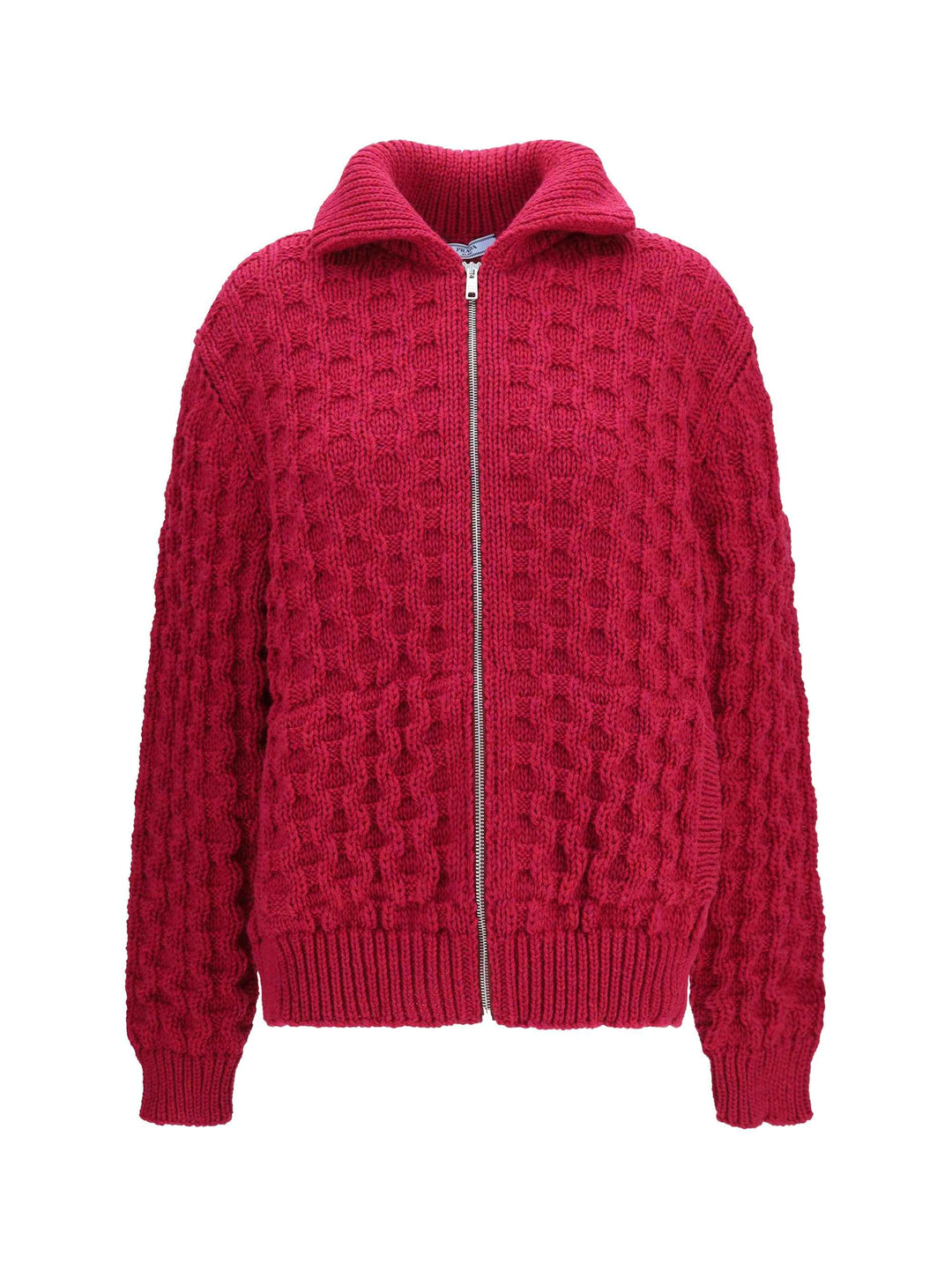 Aran wool zip Cardigan
