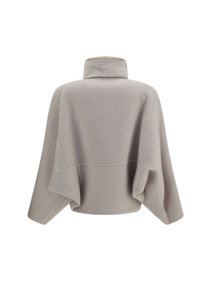Double-faced virgin wool and cashmere Outerwear with detachable shearling insert 2