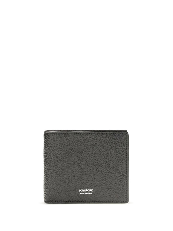 T Line bifold Wallet in grained leather 1