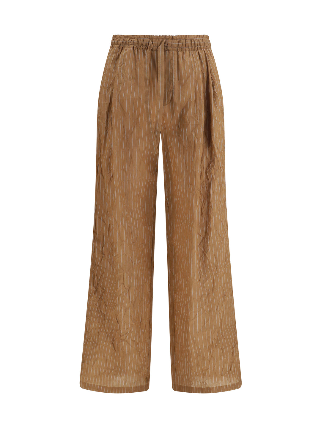 Vanity Pants in striped froissé fabric 1