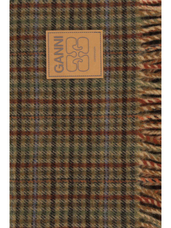 Small check wool Scarf 3